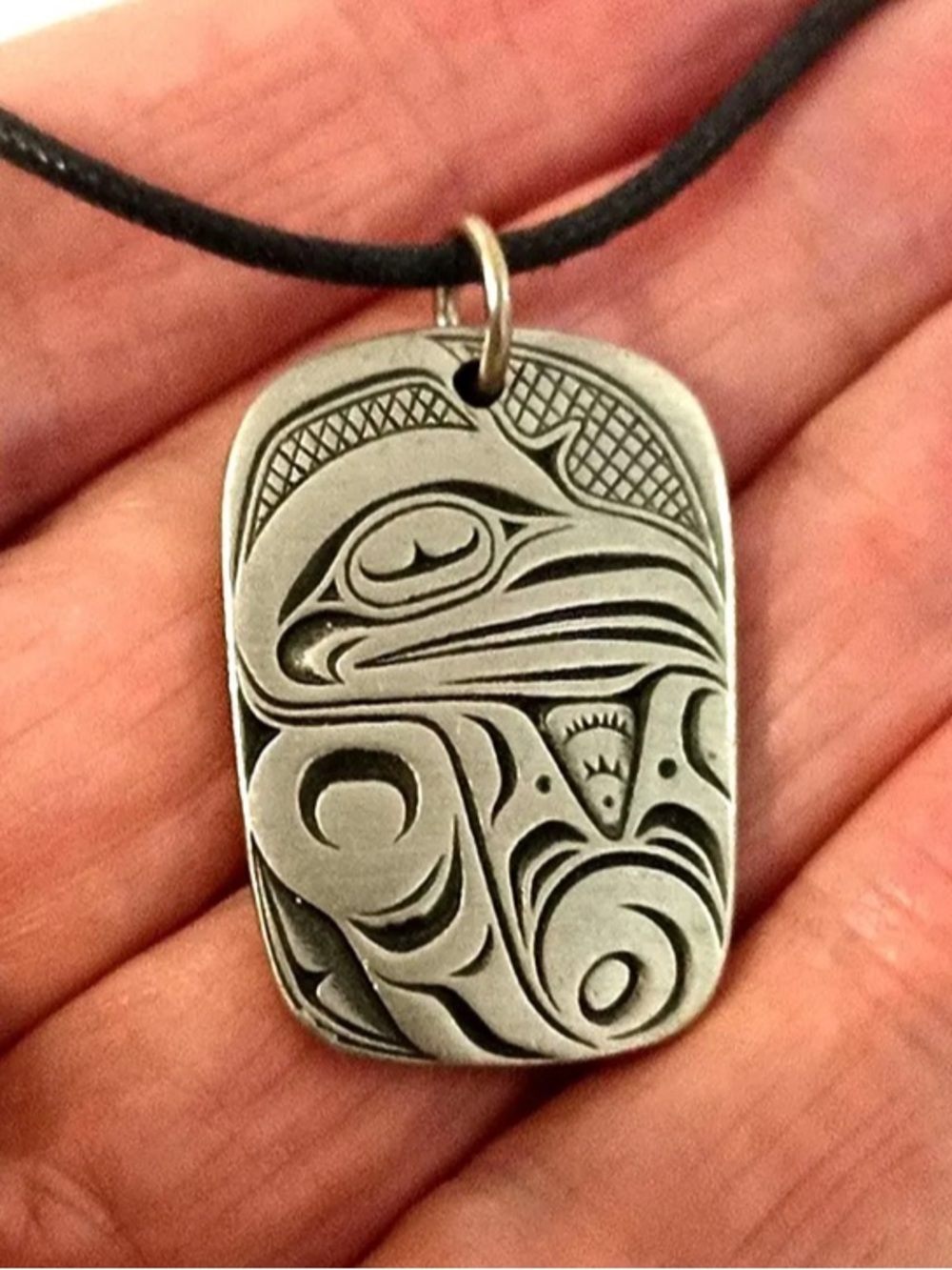 NWT Frederick Pewter Canada Raven Pendant Pacific Northwest Coast Style Totem